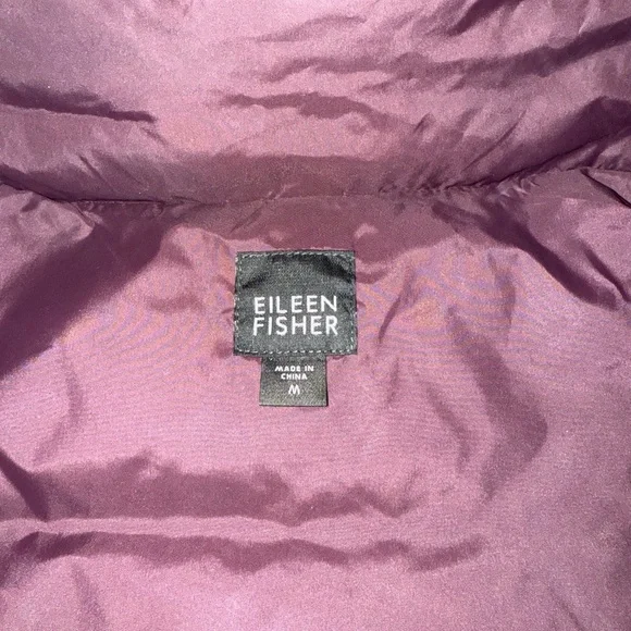 Eileen Fisher Plum/Eggplant Hooded Puffer Vest - Picture 4 of 9